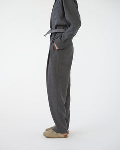 Fine wool fold-down waistband pants