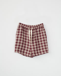 Check linen PJ shorts
