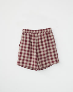 Check linen PJ shorts